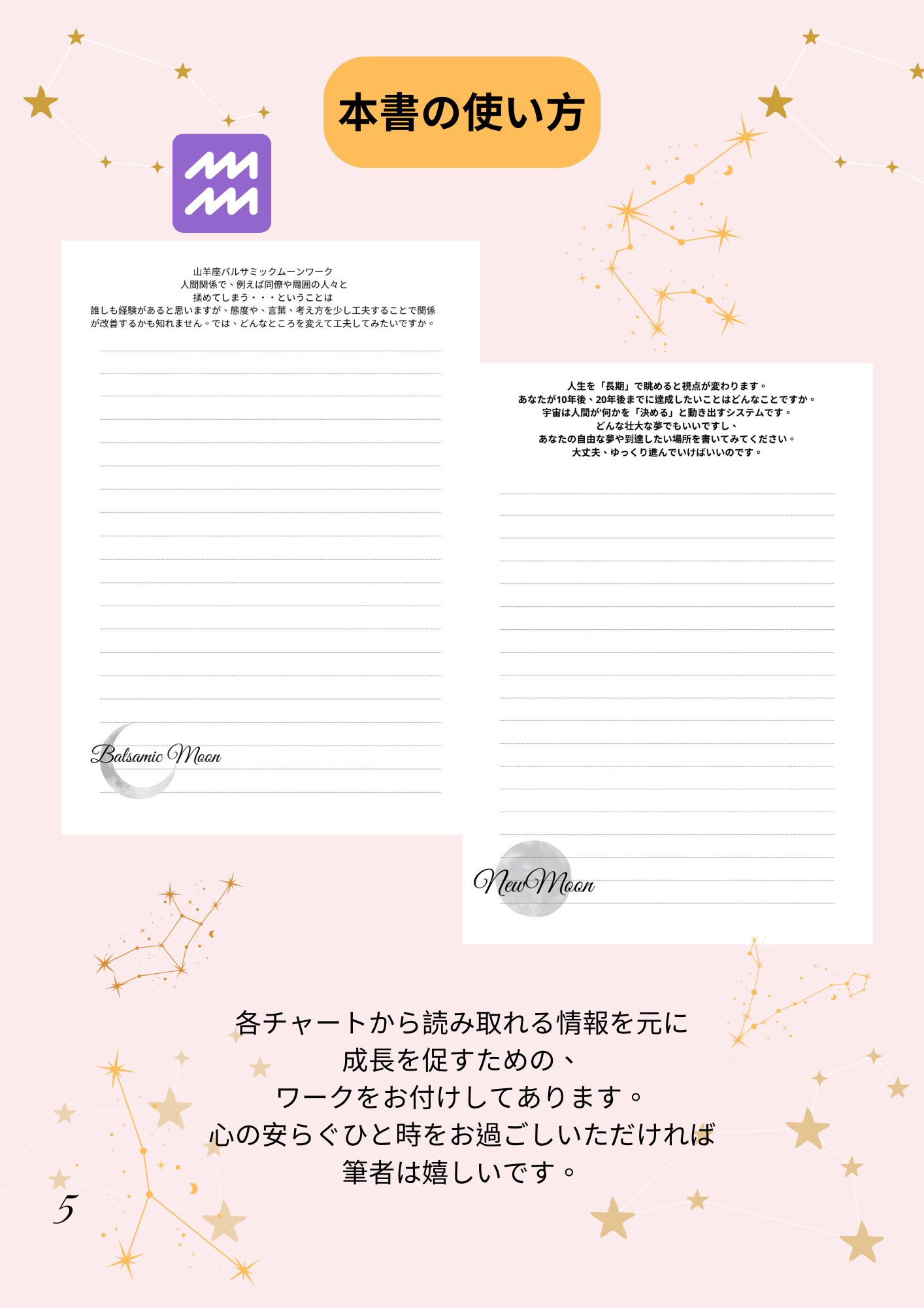 The lunation Cycle note work book 2025年1月29日水瓶座新月ワークブック。
