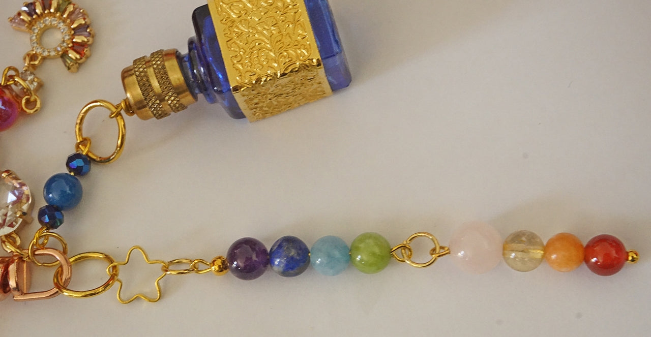Bijou de sac /racroche de sac Modèle "Rainbow/7 Chakras" バッグ用アクセサリー「レインボー・チャクラ」 モデル。
