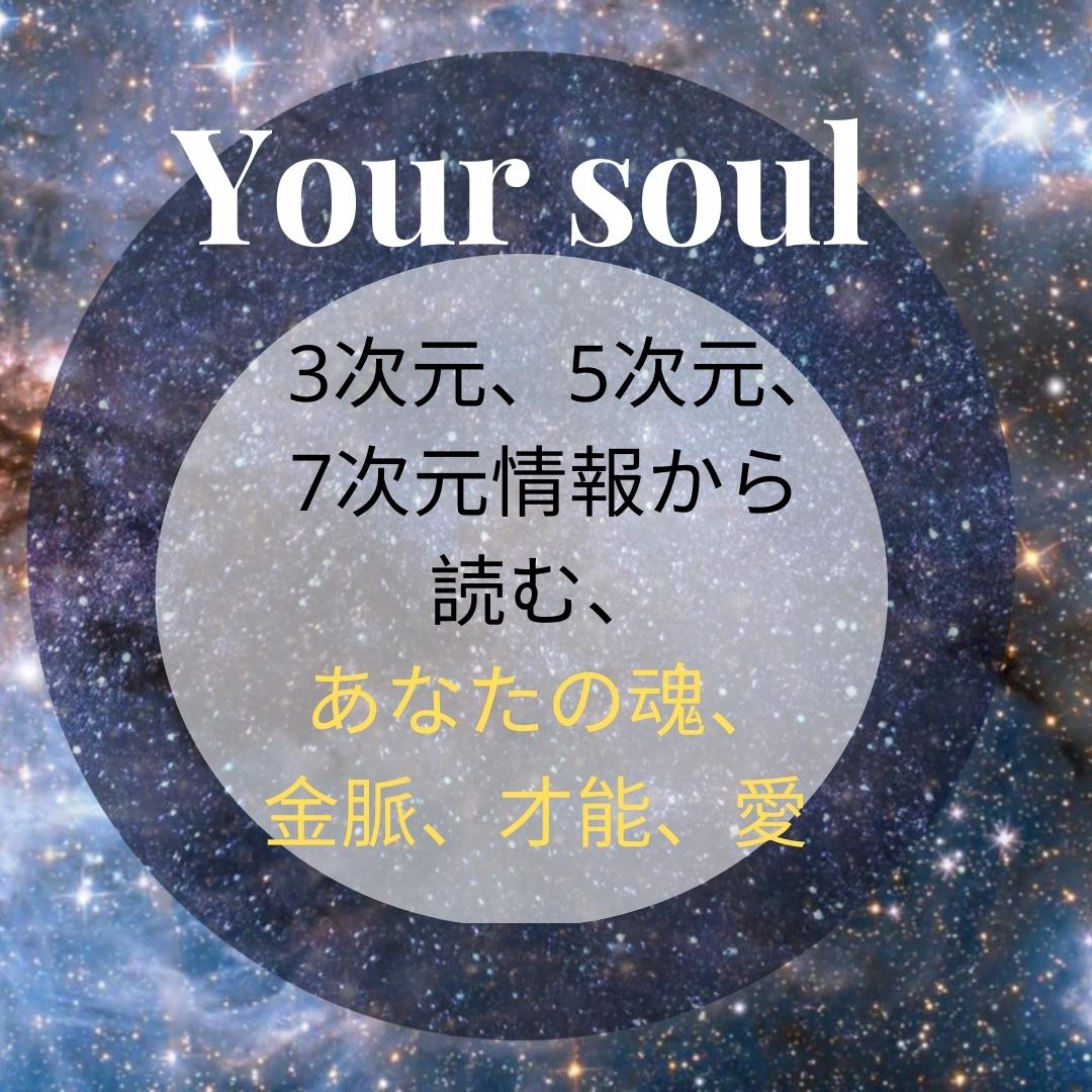 Your soul-あなたの魂- 3次元、5次元、7次元情報から読む、あなたの魂、金脈、才能、愛。
